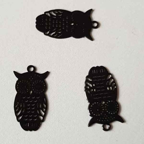 Breloque Chouette N&deg;41 Noir