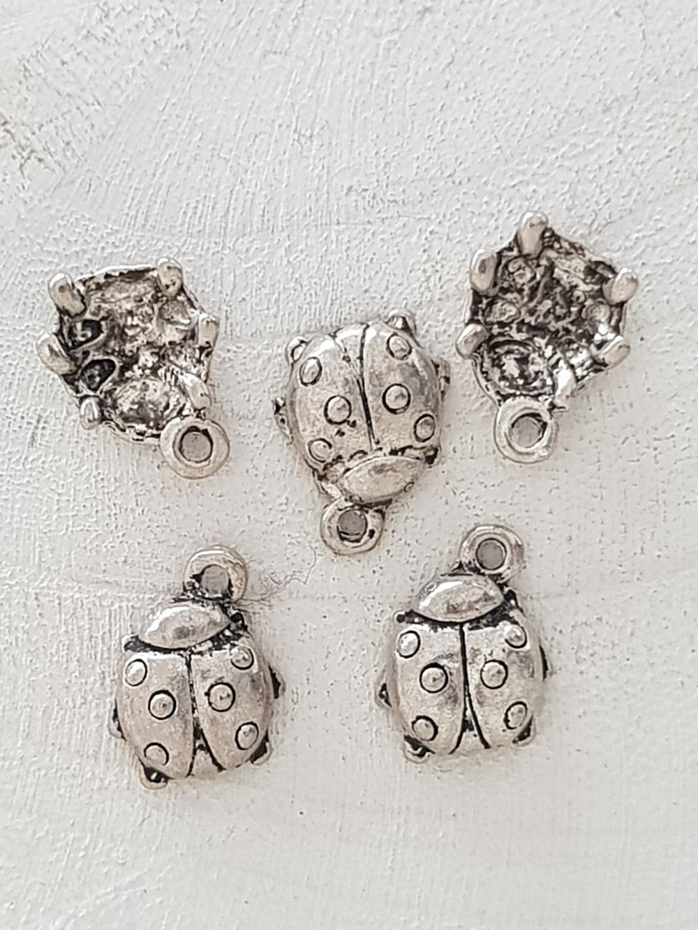 Lieveheersbeestje bedel N&deg;02 Zilver