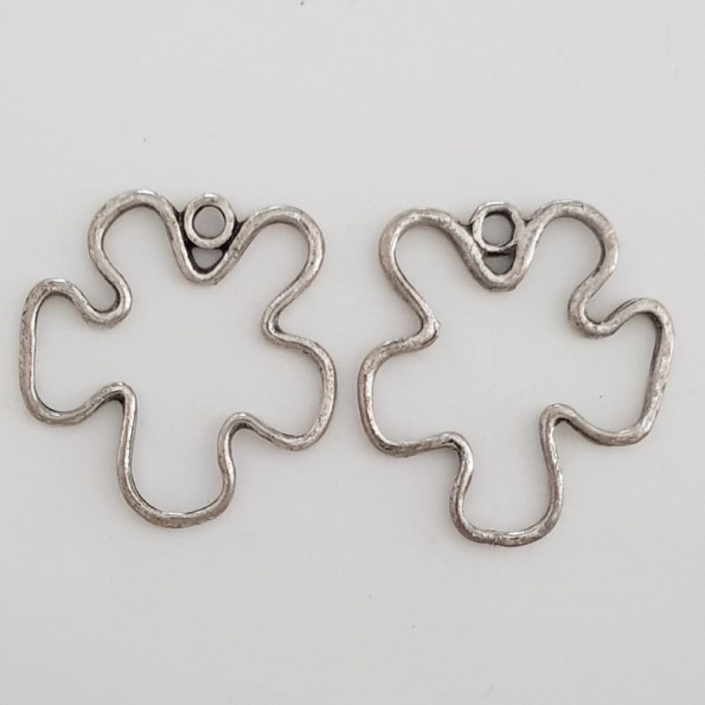 Bloem bedel Metaal N°023 Zilver