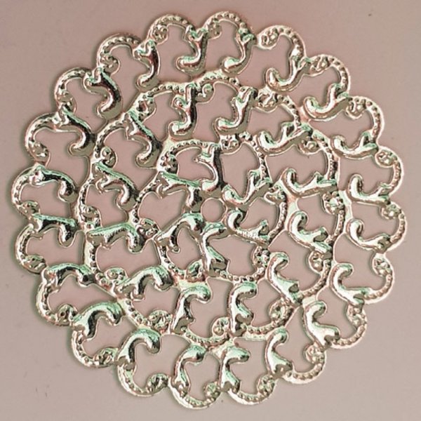 Breloque Fleur M&eacute;tal N&deg;102 Estampe Argent