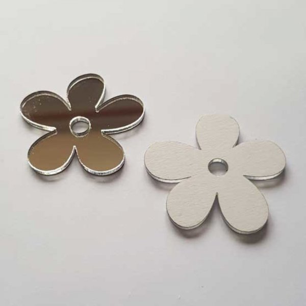 Breloque Fleur N&deg;03 38 mm Miroir