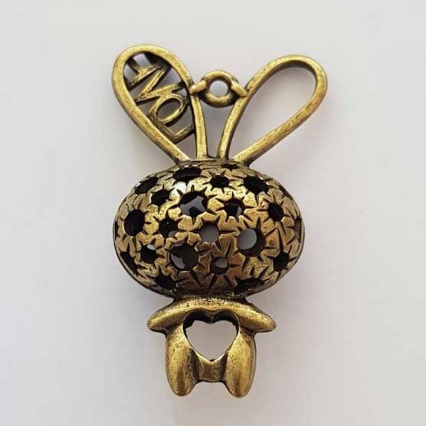 Breloque Lapin N&deg;04 Bronze