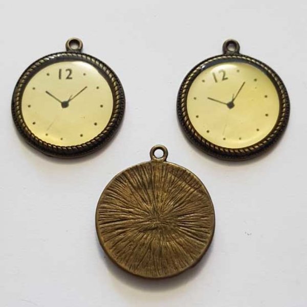 Breloque M&eacute;canisme Horloge N&deg;17 Bronze