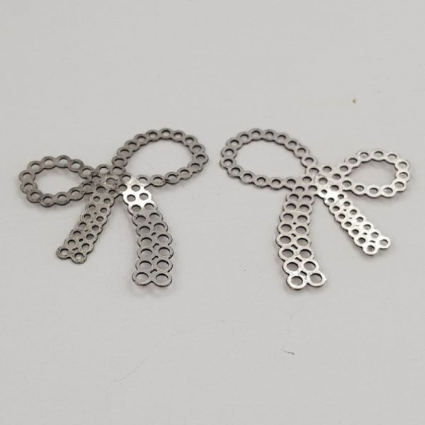 Zilveren Strik Bedel N&deg;24 Metalen Strik Bedel