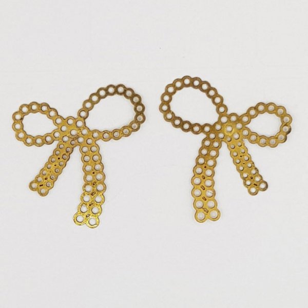 Bedel strikje N&deg;24 Bedel strikje lint in goud metaal