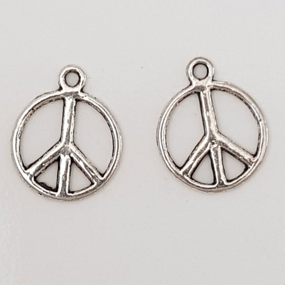 Peace &amp; Love bedel N°07 Zilver