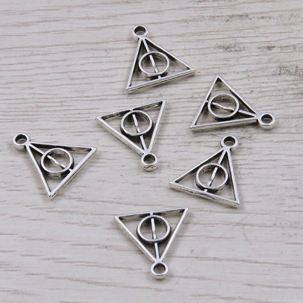 Breloque Pendentif Relique De La Mort Triangle Argent&eacute;