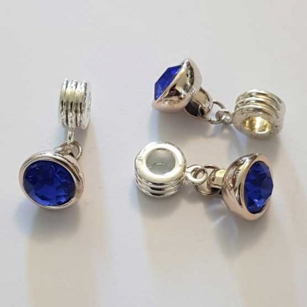 Breloque Pendentif Strass Bleu N&deg;1013-10