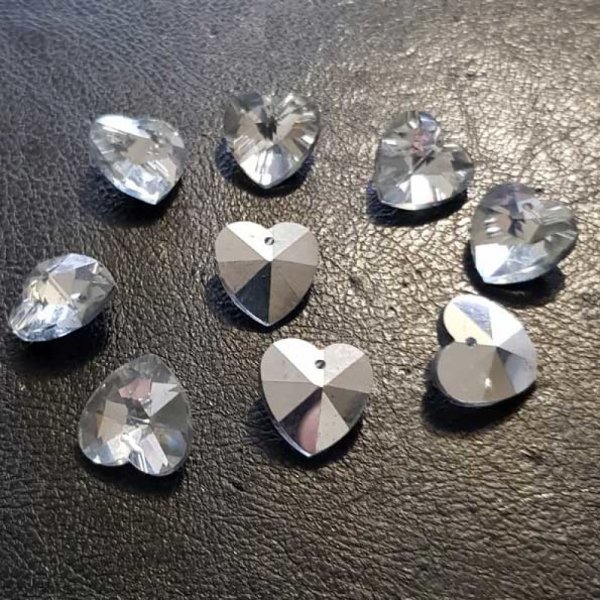 Hart hanger in gefacetteerd glas N&deg;01-01