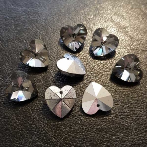 Hart hanger in gefacetteerd glas N&deg;01-02