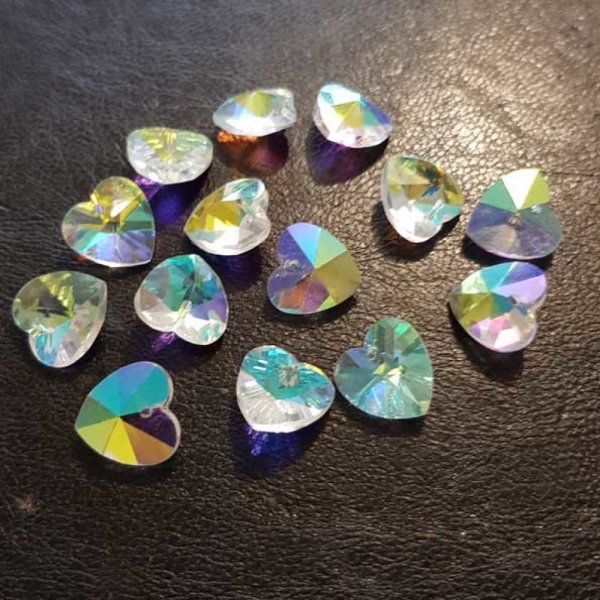 Hart hanger in gefacetteerd glas N&deg;01-03