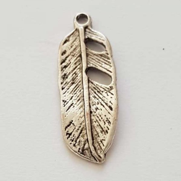 Breloque Plume N&deg;05 Argent