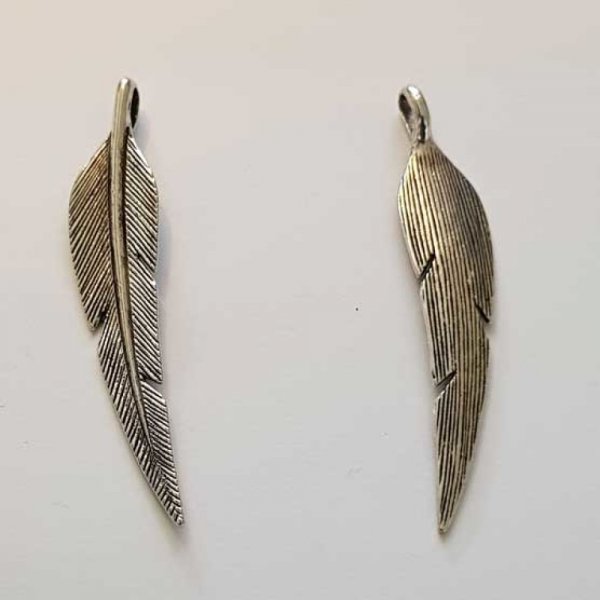 Breloque Plume N&deg;09 Argent