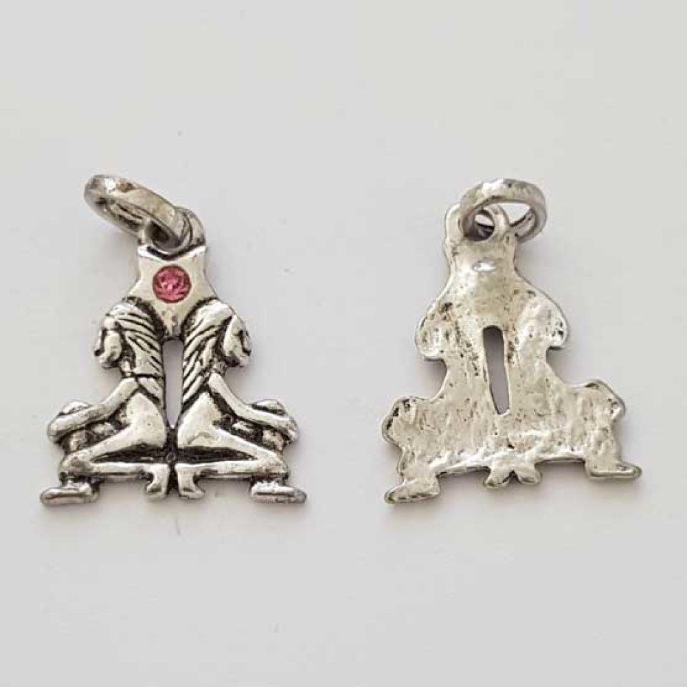 Sterrenbeeld Tweelingen Bedel Zilver Metaal N°03 met Strass steentjes