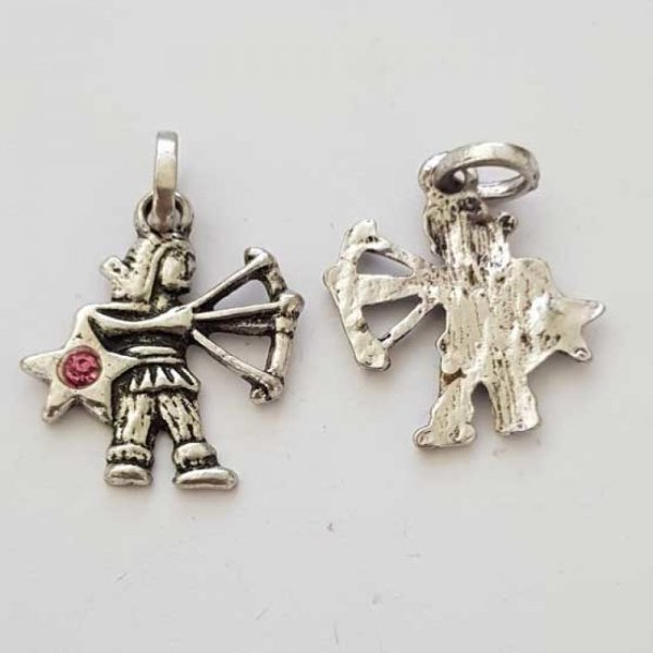 Sterrenbeeld bedel Boogschutter Zilver Metaal N&deg;03 met strass steentjes