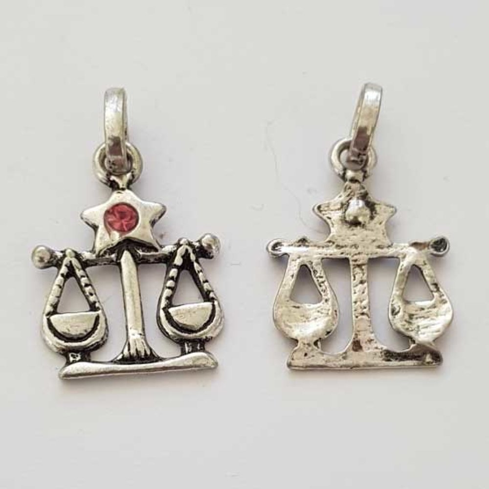 Sterrenbeeld Weegschaal Zilver Metaal N°03 met strass
