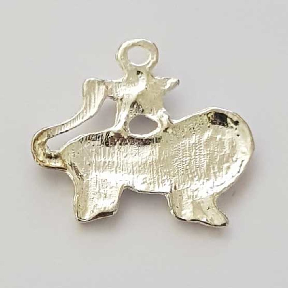 Sterrenbeeld bedel Leeuw Zilver Metaal N°04 met strass steentjes