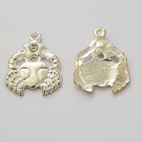Sterrenbeeld bedel Kreeft Zilver Metaal N&deg;04 met strass steentjes