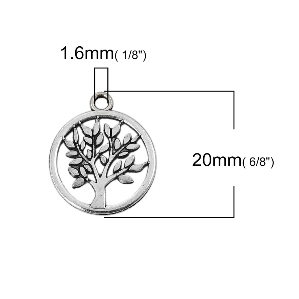 Zilveren levensboom bedel N°02