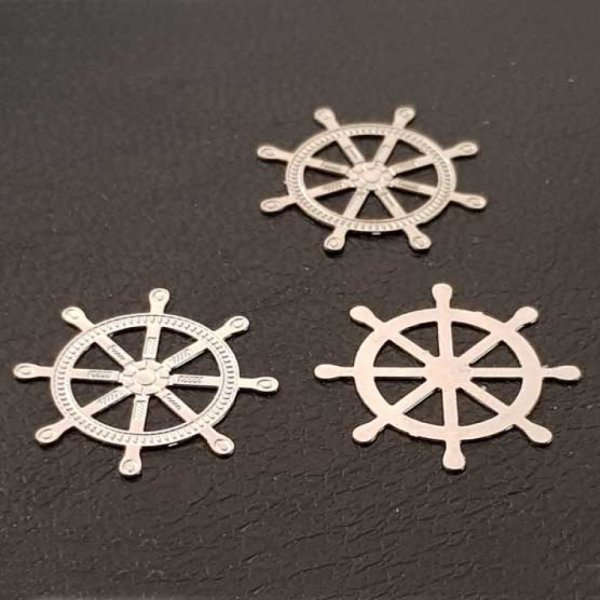 Breloque gouvernail N&deg;03 Argent