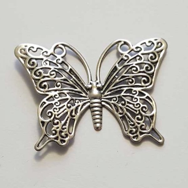 Breloque papillon N&deg;27 Argent 35 x 25 mm