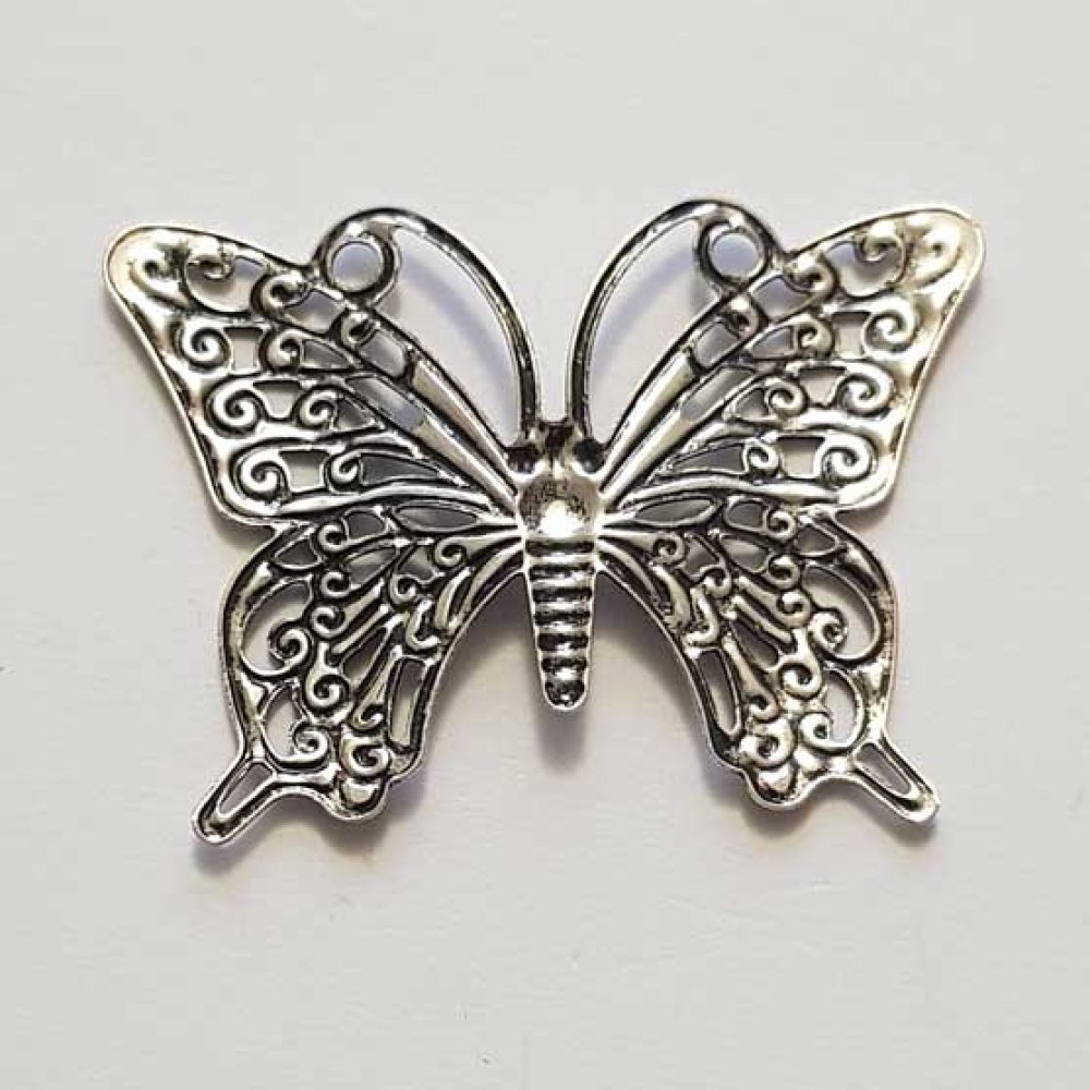 Breloque papillon N°27 Argent 35 x 25 mm