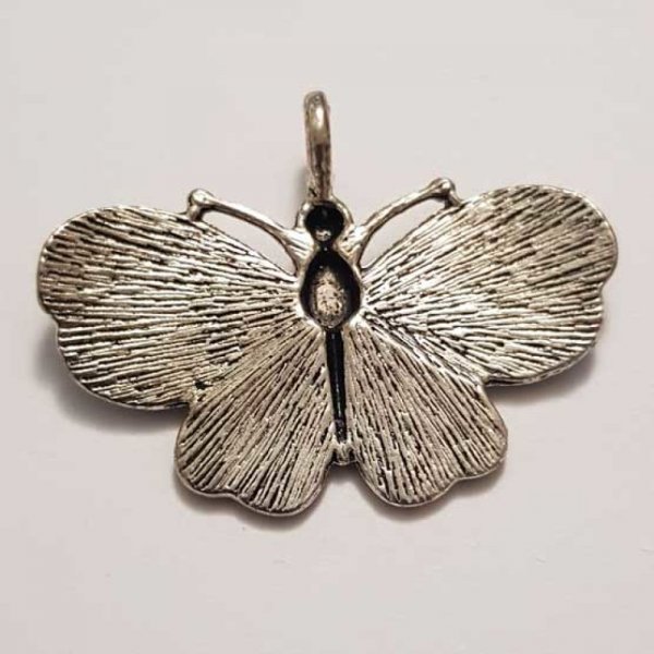 Breloque papillon N&deg;33 Argent 32 x 42 mm
