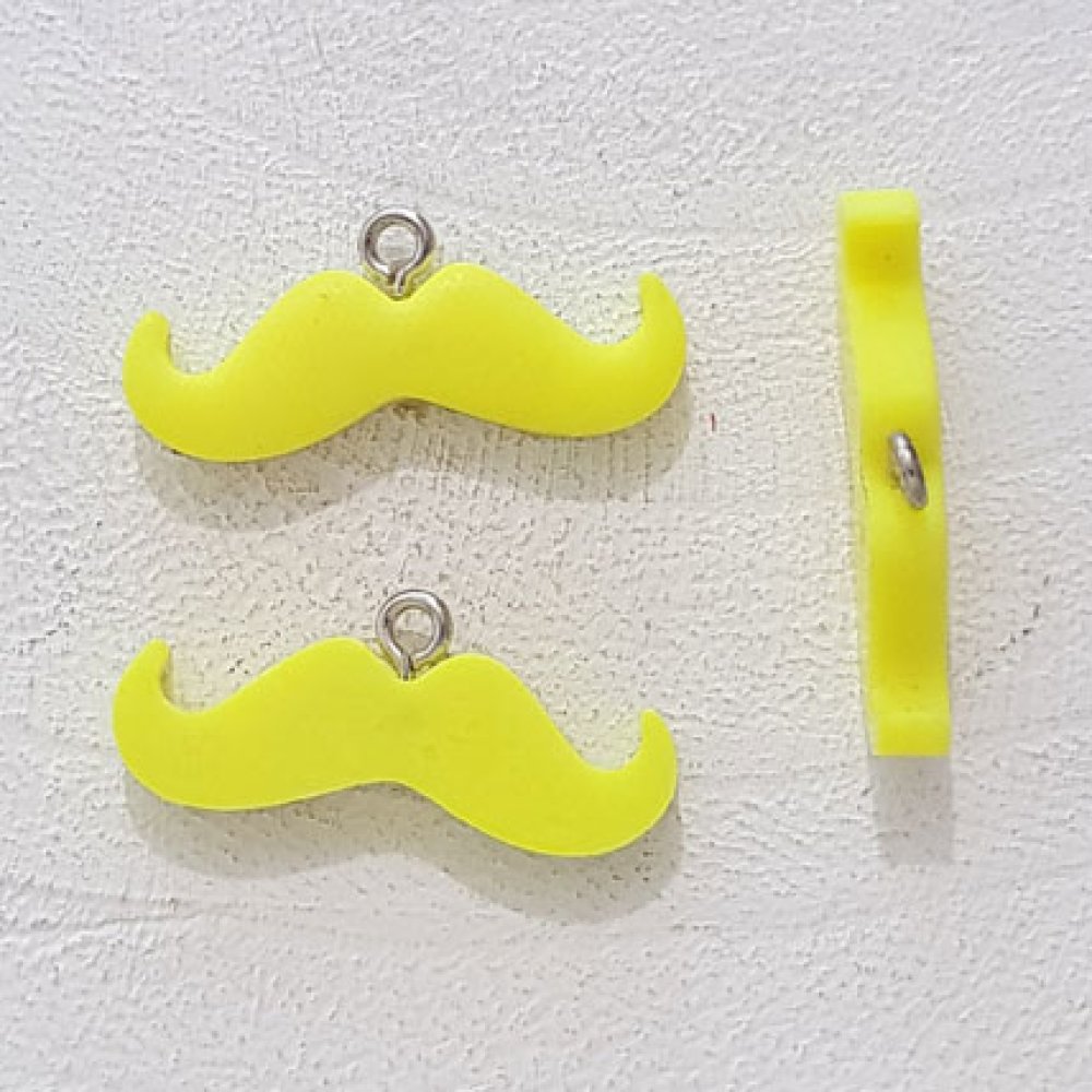 Hanger Moustache N°10 Fluorescerend geel
