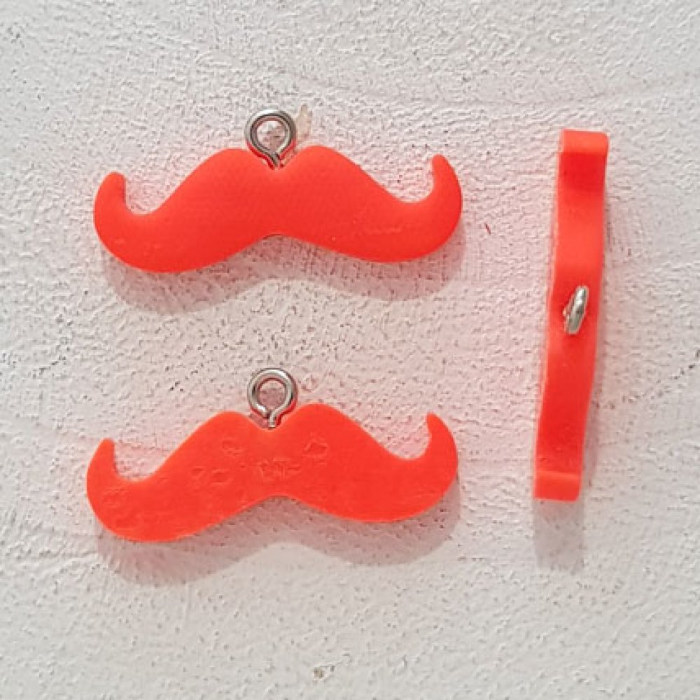 Hanger Moustache N°12 Fluorescerend Oranje