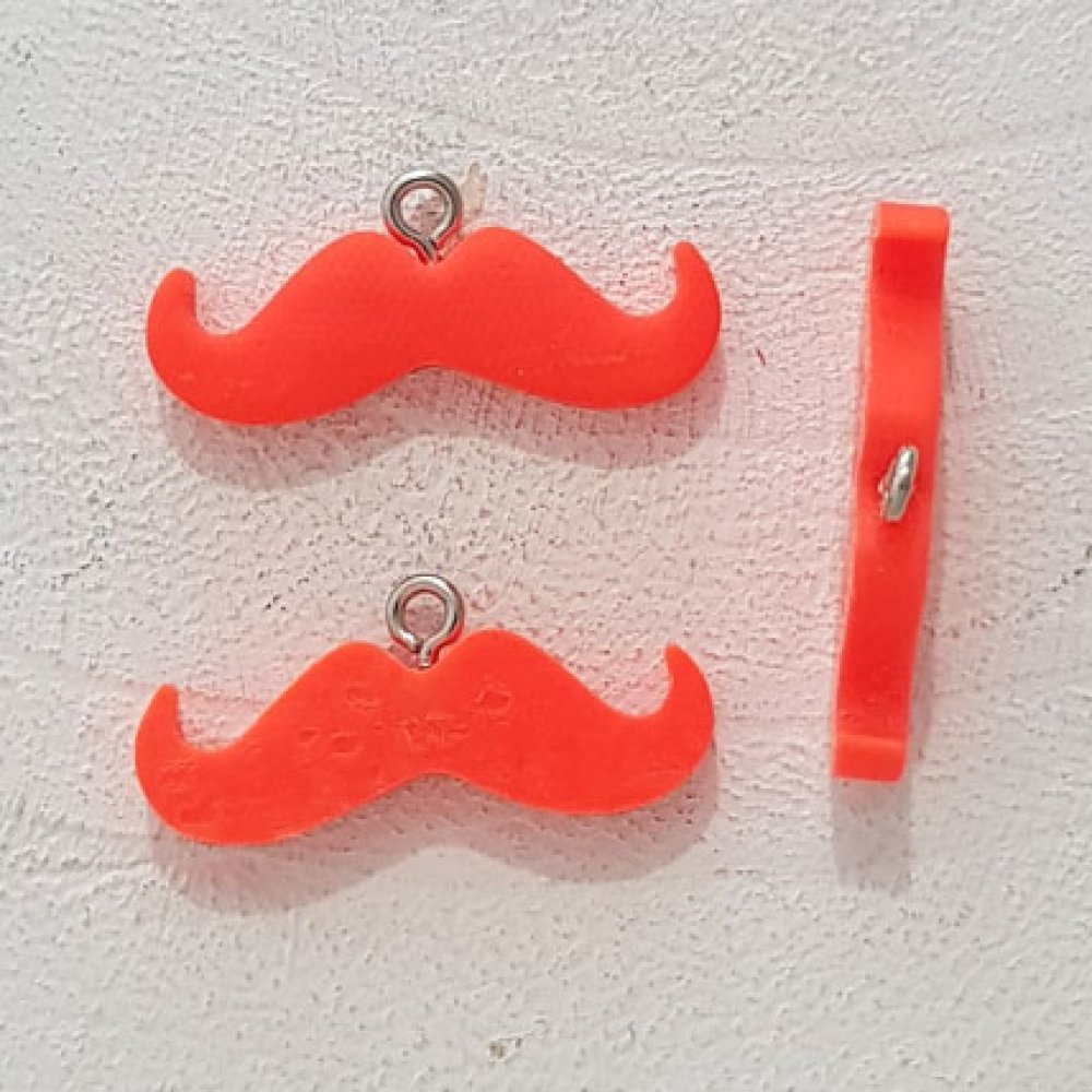 Hanger Moustache N°12 Fluorescerend Oranje