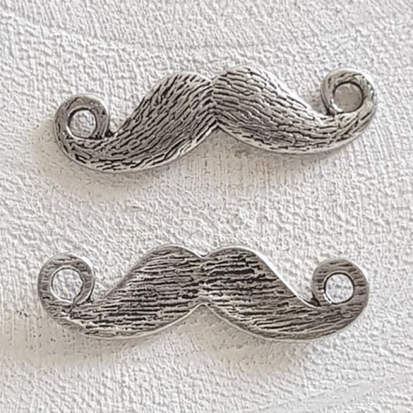 Breloque pendentif Moustache N&deg;18 Argent