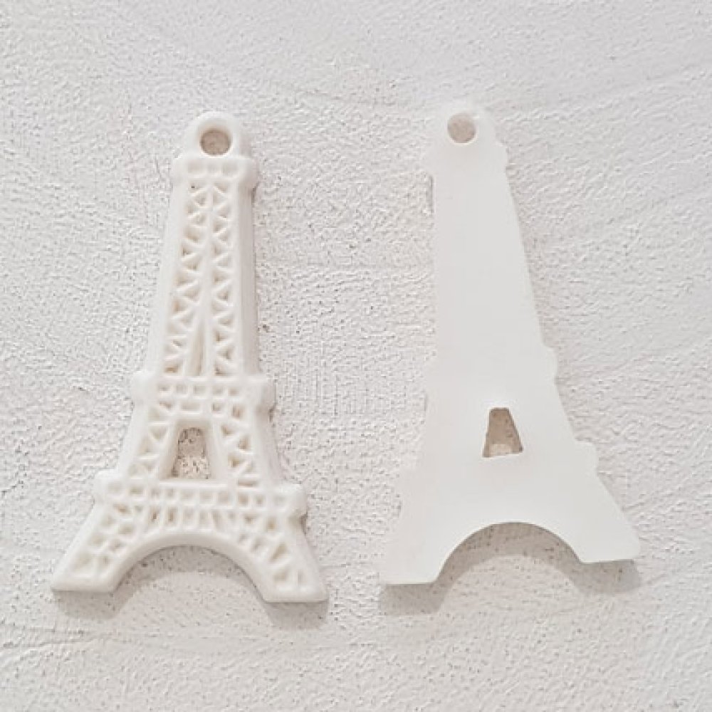 Witte hars Eiffeltoren hanger bedel