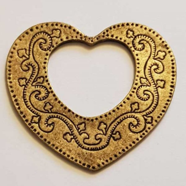 Breloques C&oelig;ur N&deg;49 Bronze Vieil Or