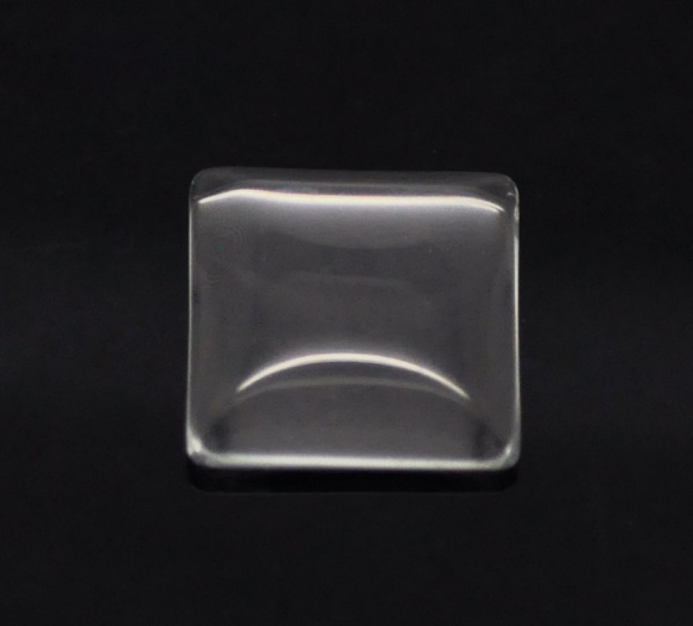Cabochon vierkant 15 x 15 mm in helder braamglas N°26