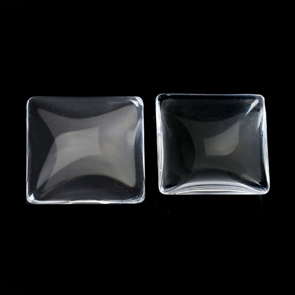 Cabochon vierkant 20 x 20 mm in helder braamglas N°27