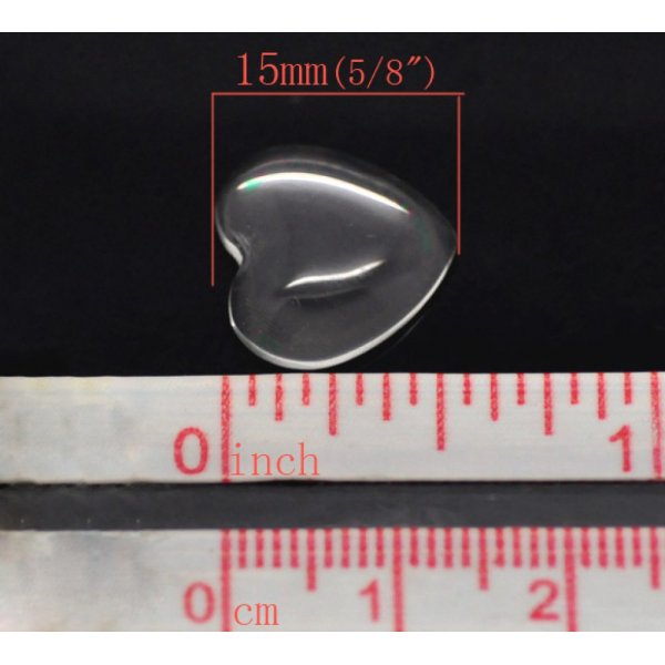 Cabochon Hart 14 x 15 mm in helder braamglas N&deg;22