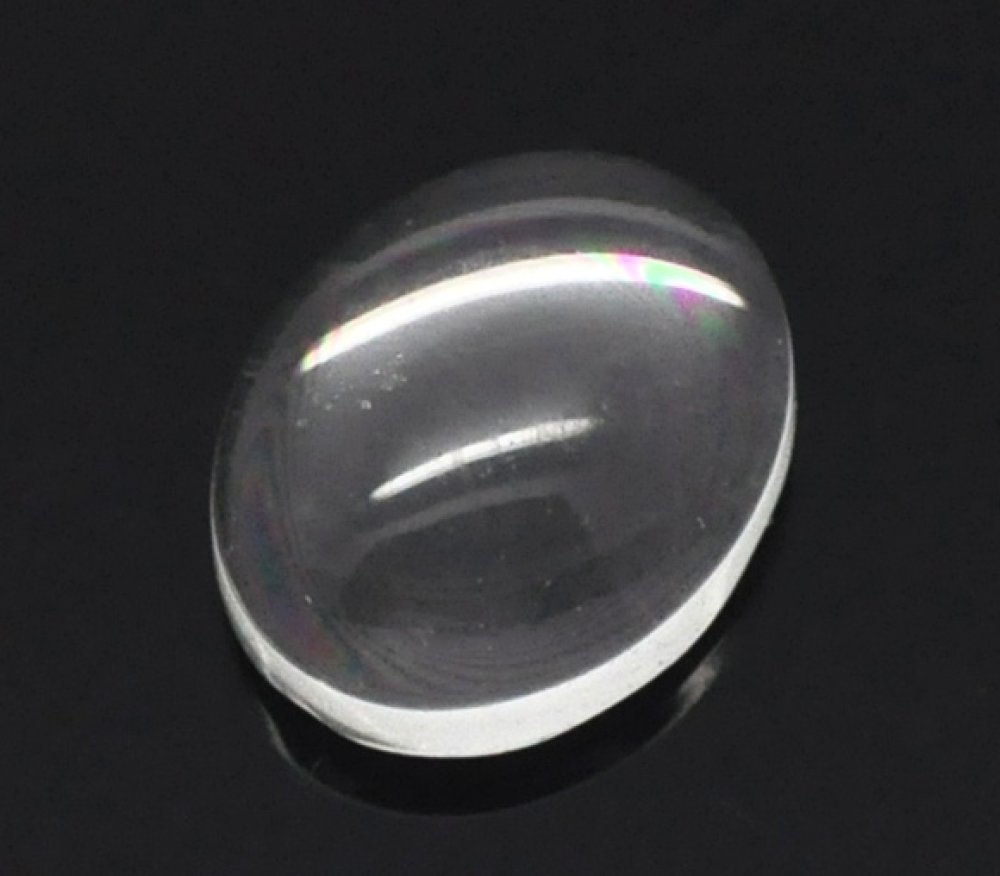 Cabochon Ovaal 08 x 10 mm in helder braamglas N°15 per 2 stuks