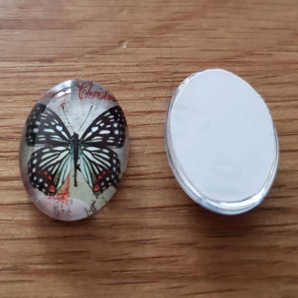 Cabochon Ovaal 13 x 18 mm Vlinder N&deg;03