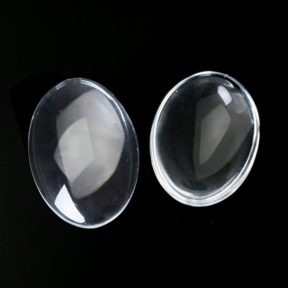 Cabochon Ovaal 15 x 20 mm in helder braamglas N°18 per 2 stuks