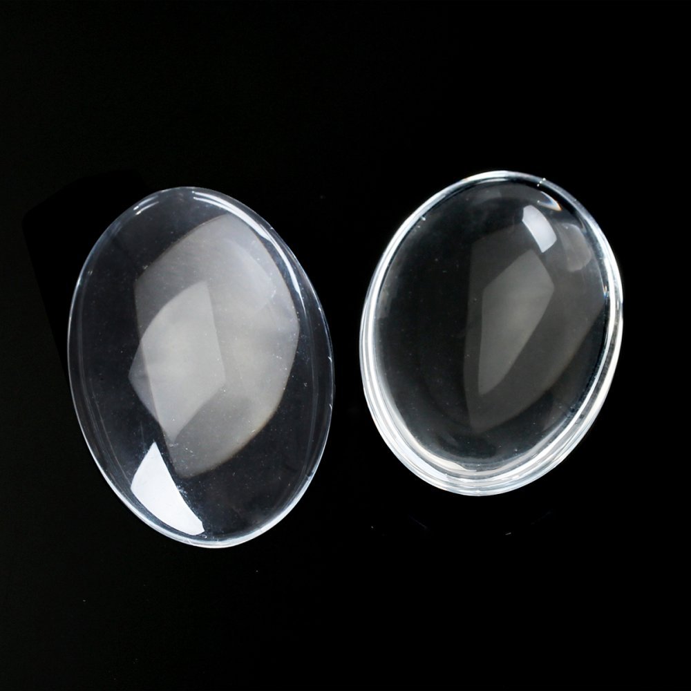 Cabochon Ovaal 15 x 20 mm in helder braamglas N°18 per 2 stuks