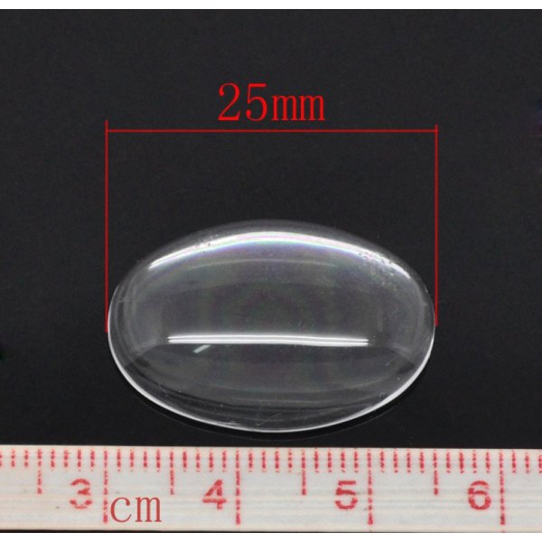 Ovale cabochon 18 x 25 mm in helder braamglas N&deg;19