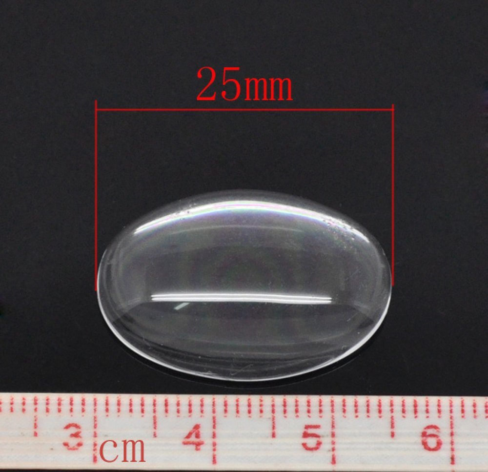 Ovale cabochon 18 x 25 mm in helder braamglas N°19