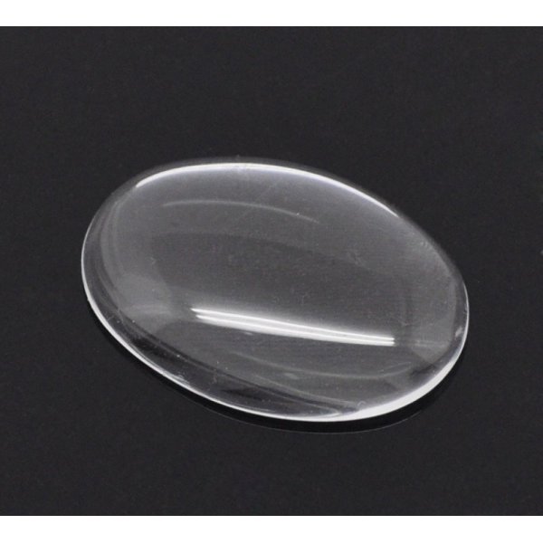 Ovale cabochon 18 x 25 mm in helder braamglas N&deg;19