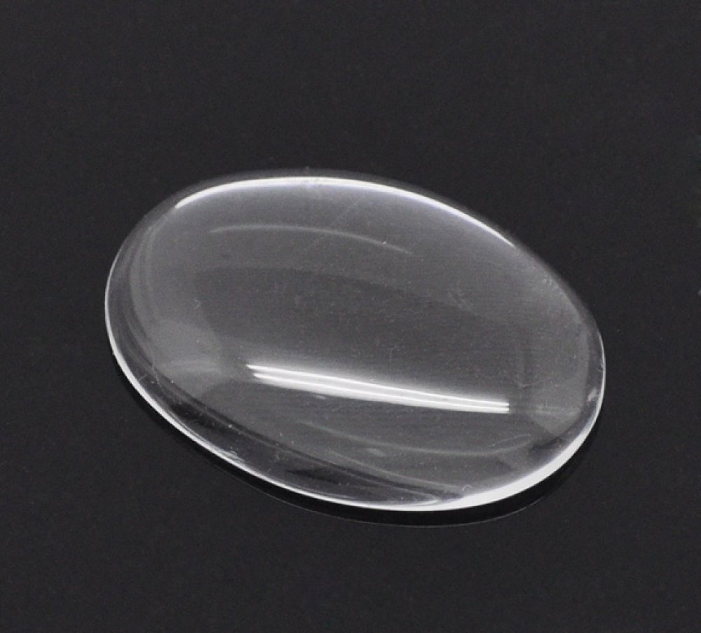 Ovale cabochon 18 x 25 mm in helder braamglas N°19