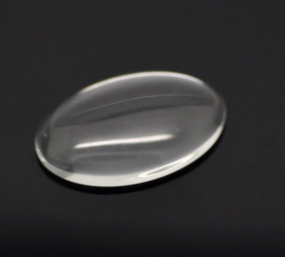 Ovale cabochon 25 x 35 mm in helder braamglas N°20