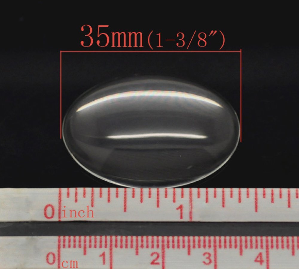 Ovale cabochon 25 x 35 mm in helder braamglas N°20