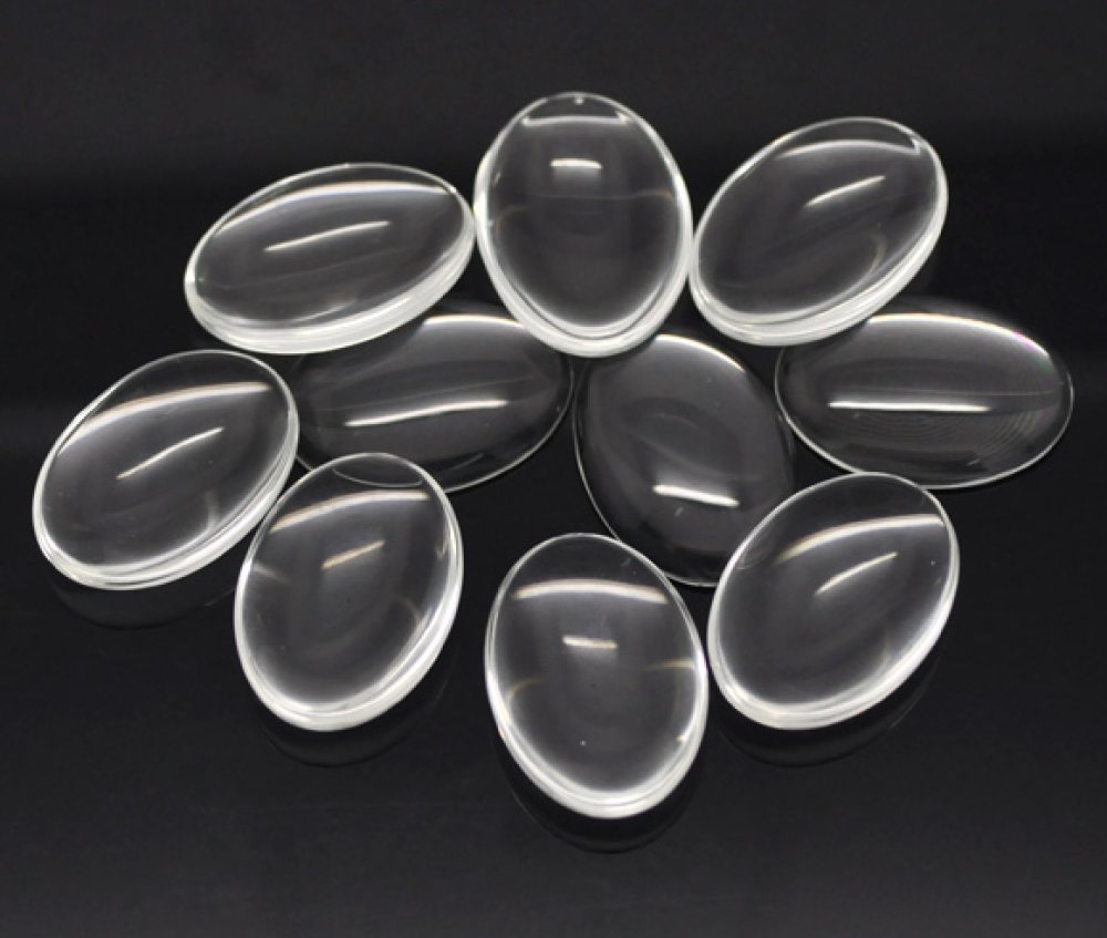 Ovale cabochon 25 x 35 mm in helder braamglas N°20