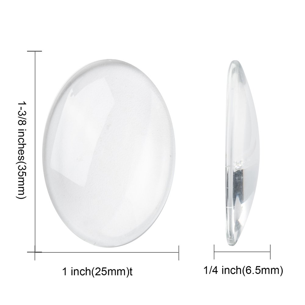 Ovale cabochon 25 x 35 mm in helder braamglas N°20