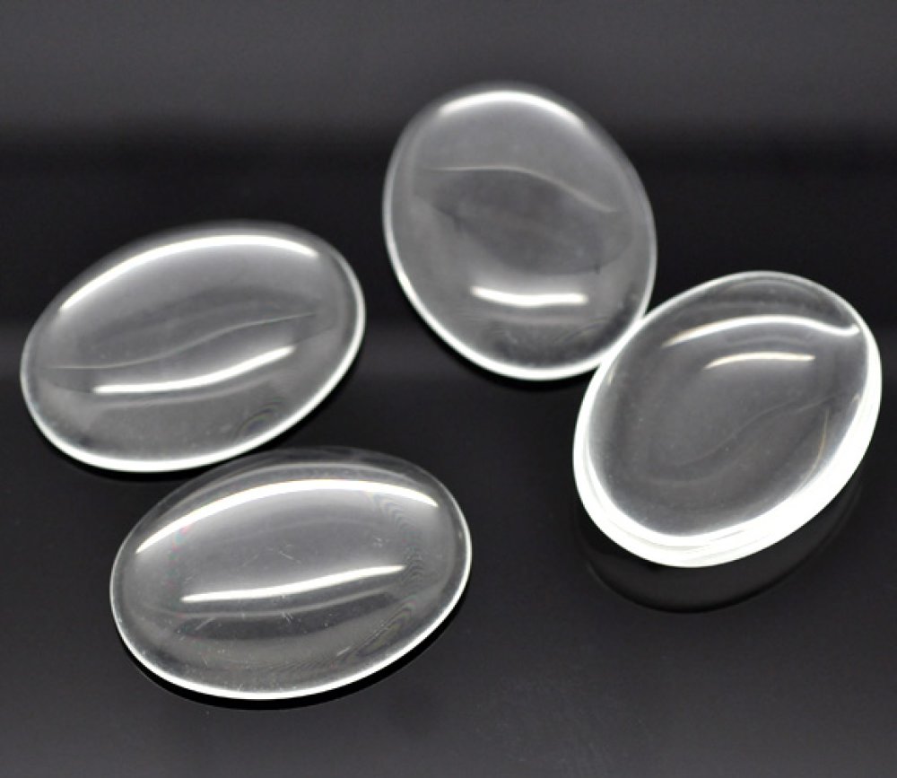Cabochon Ovaal 30 x 40 mm in helder braamglas N°21