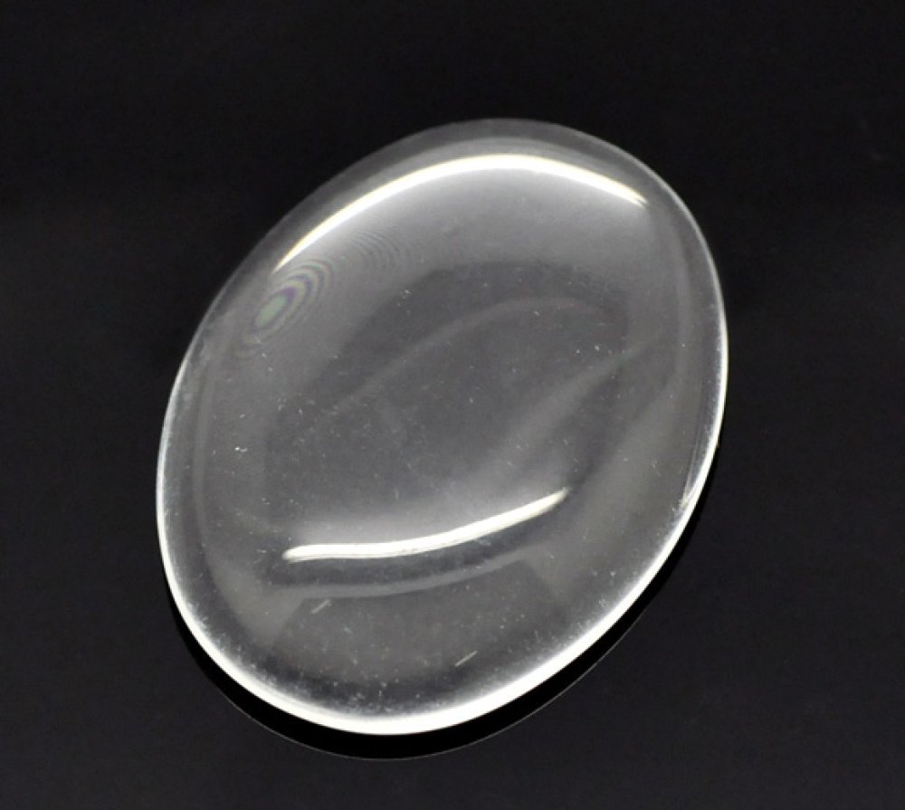 Cabochon Ovaal 30 x 40 mm in helder braamglas N°21